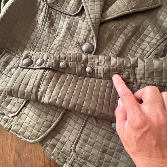 Vintage Harve Benard green quilted button up jacket est. size small - Picture 12 of 16